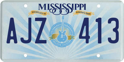 MS license plate AJZ413