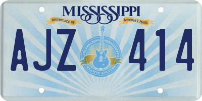 MS license plate AJZ414