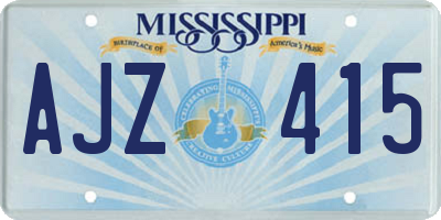 MS license plate AJZ415