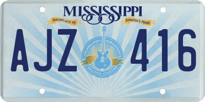 MS license plate AJZ416