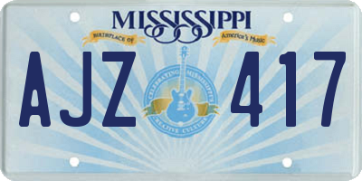 MS license plate AJZ417