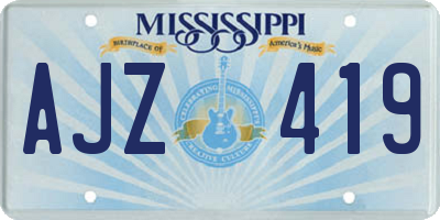 MS license plate AJZ419