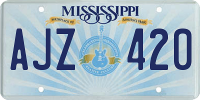 MS license plate AJZ420