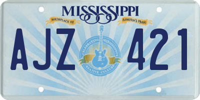 MS license plate AJZ421