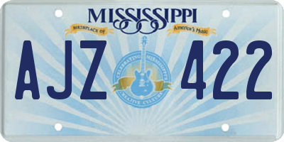 MS license plate AJZ422