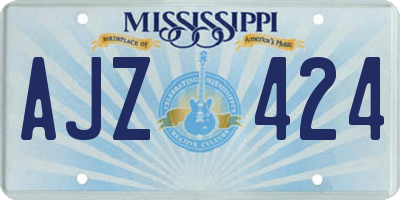 MS license plate AJZ424
