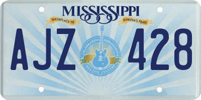 MS license plate AJZ428