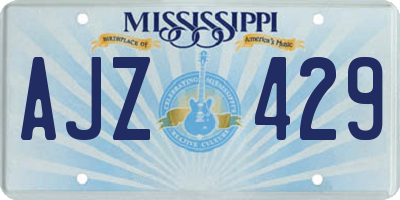 MS license plate AJZ429