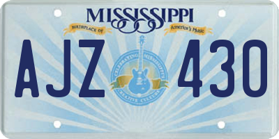 MS license plate AJZ430