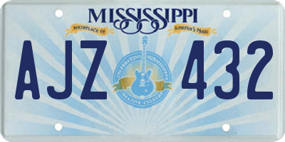 MS license plate AJZ432