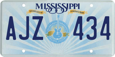 MS license plate AJZ434