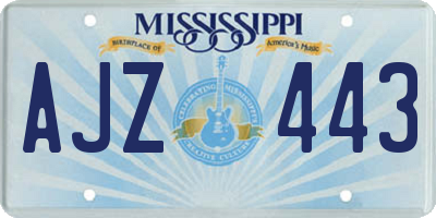 MS license plate AJZ443