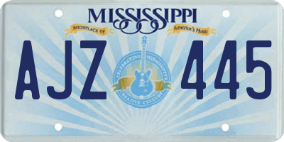 MS license plate AJZ445