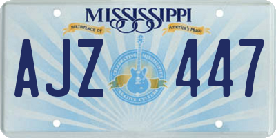MS license plate AJZ447