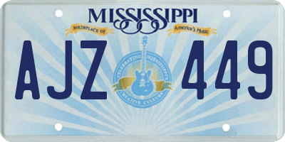 MS license plate AJZ449