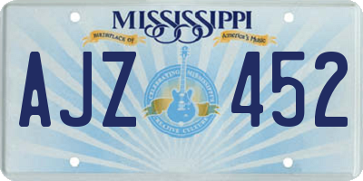 MS license plate AJZ452