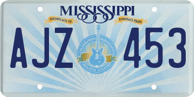 MS license plate AJZ453