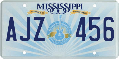 MS license plate AJZ456
