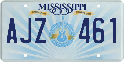 MS license plate AJZ461