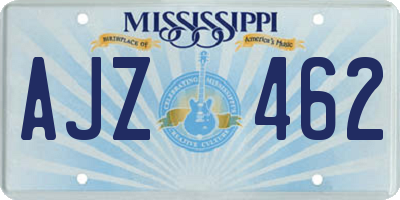 MS license plate AJZ462