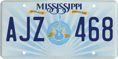 MS license plate AJZ468
