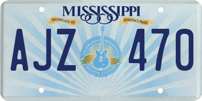MS license plate AJZ470