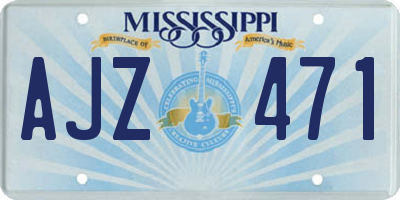 MS license plate AJZ471