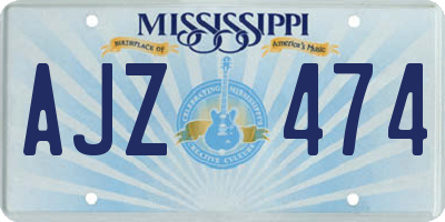 MS license plate AJZ474
