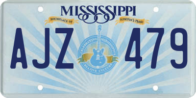 MS license plate AJZ479