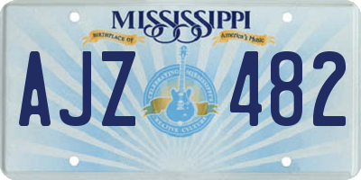 MS license plate AJZ482