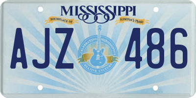 MS license plate AJZ486
