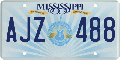 MS license plate AJZ488