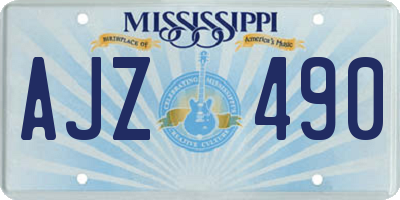 MS license plate AJZ490