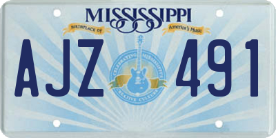 MS license plate AJZ491