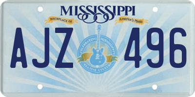MS license plate AJZ496