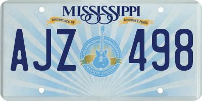 MS license plate AJZ498