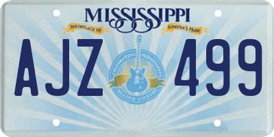 MS license plate AJZ499