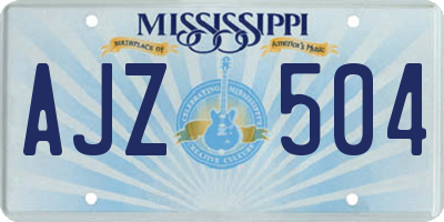 MS license plate AJZ504