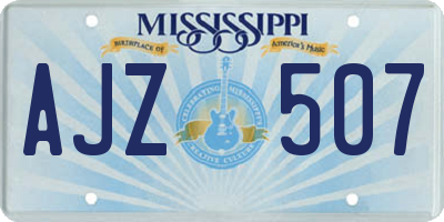 MS license plate AJZ507