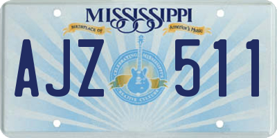 MS license plate AJZ511