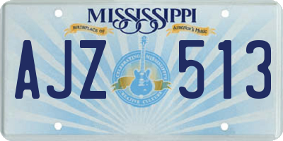 MS license plate AJZ513