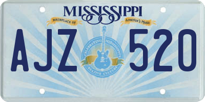 MS license plate AJZ520