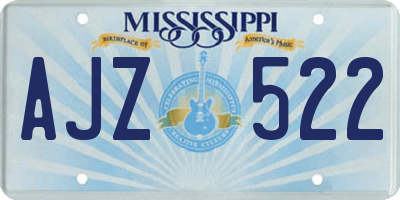 MS license plate AJZ522