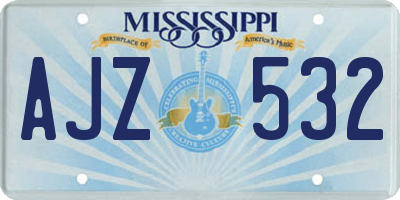 MS license plate AJZ532