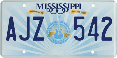 MS license plate AJZ542