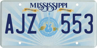 MS license plate AJZ553