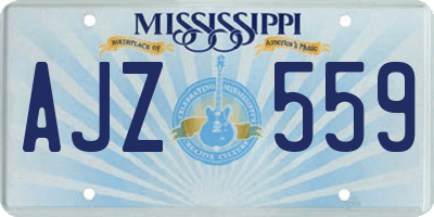 MS license plate AJZ559