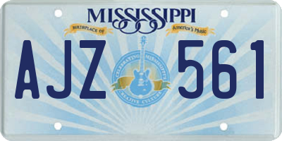 MS license plate AJZ561