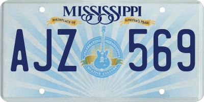 MS license plate AJZ569