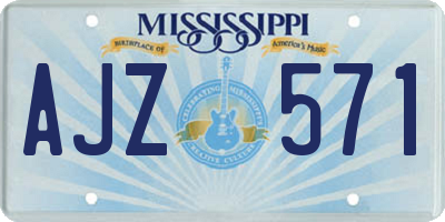 MS license plate AJZ571